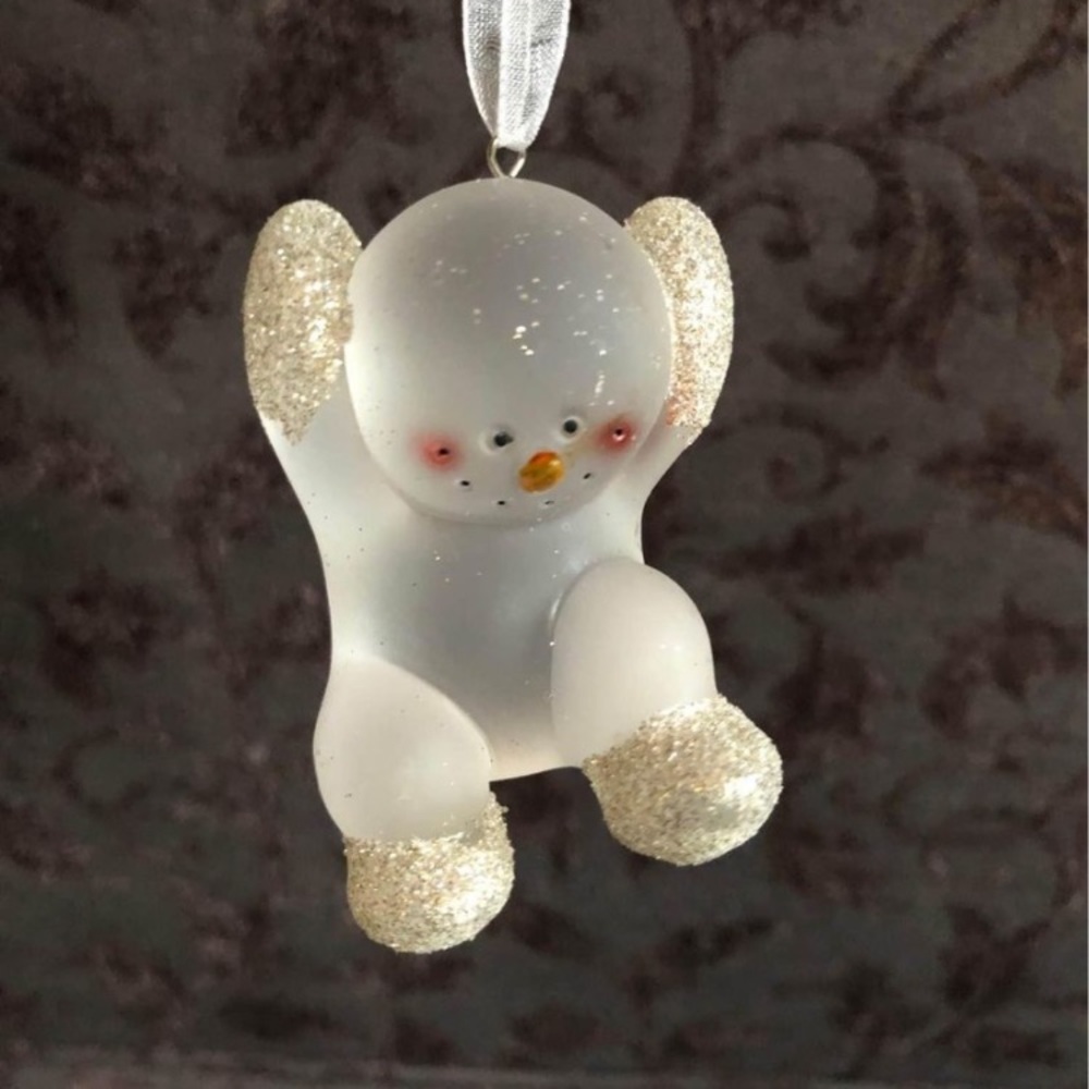 Adorable glass snowman ornament set